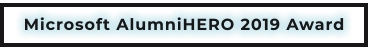 Microsoft AlumniHERO 2019 Award